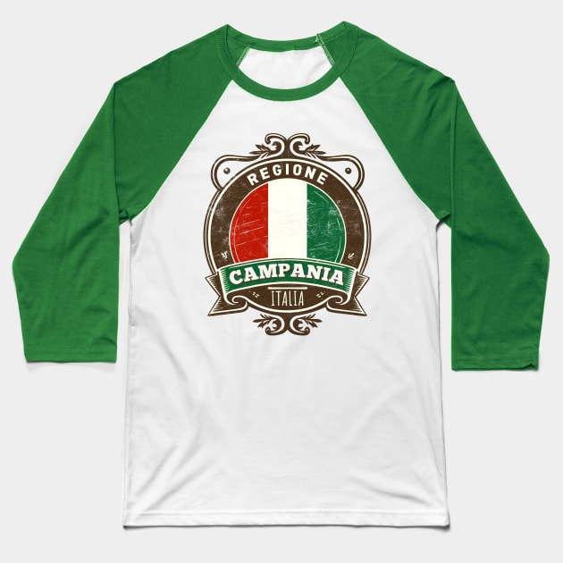 Region Campania Italia - Original Retro Design Baseball T-Shirt by DankFutura